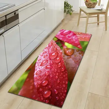 

3D Leaf Scenery Print Floor Mats Kitchen Carpet Doormat Hallway Modern Living Room Balcony Bath Mat Non Slip Rectangle Area Rugs
