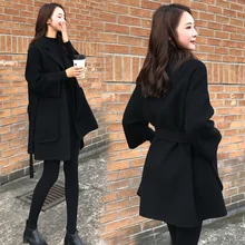 Reversible Cashmere Coat Women's 2022 New Black Wool Woolen Overcoat Temperament Slimming Jacket Mid-length Office Lady Outwear
Reversible Cashmere Coat Women's 2022 New Black Wool Woolen Overcoat Temperament Slimming Jacket Mid-length Office Lady Outwear