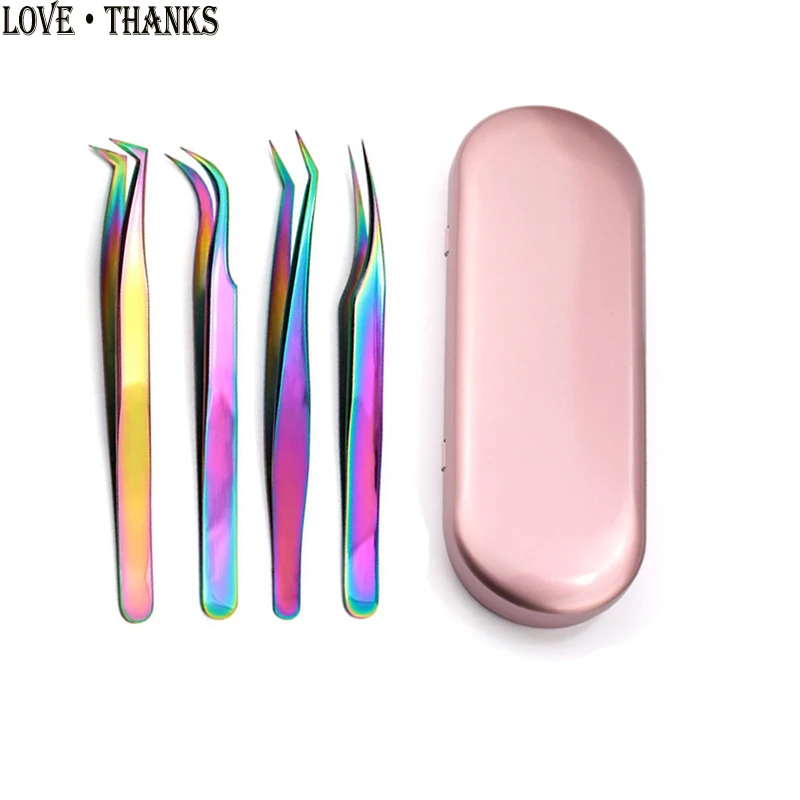 Professional Stainless Steel Eyelash Extension Tweezers Rainbow Gold Anti-static Precision & Tweezer Storage Box Leather Bag Set
Professional Stainless Steel Eyelash Extension Tweezers Rainbow Gold Anti-static Precision & Tweezer Storage Box Leather Bag Set
