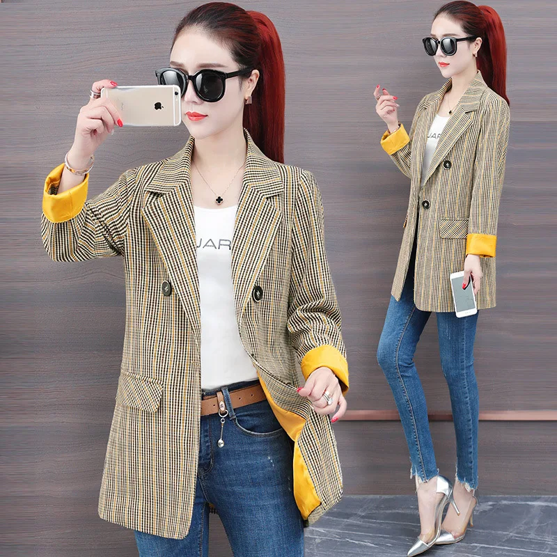 Sense of Design Non-mainstream Fashion Small Suit Women's 2019 New Style Spring And Autumn Western Style Autumn Plaid Coat Blaze
Sense of Design Non-mainstream Fashion Small Suit Women's 2019 New Style Spring And Autumn Western Style Autumn Plaid Coat Blaze