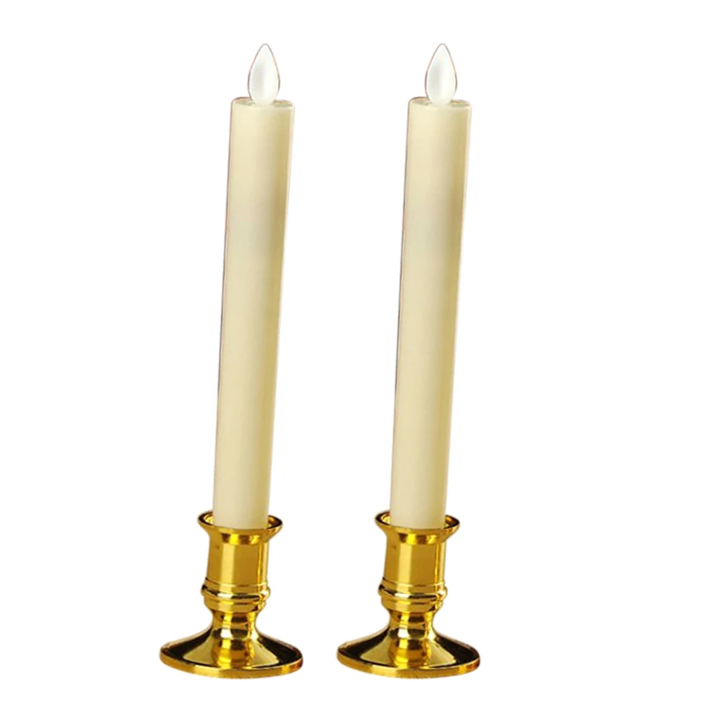 2 pcs Battery Operated LED Candles Swinging Flame Window Candle with Base Swinging Flame Candle For Hotels Museums Churches 2 pcs Battery Operated LED Candles Swinging Flame Window Candle with Base Swinging Flame Candle For Hotels Museums Churches