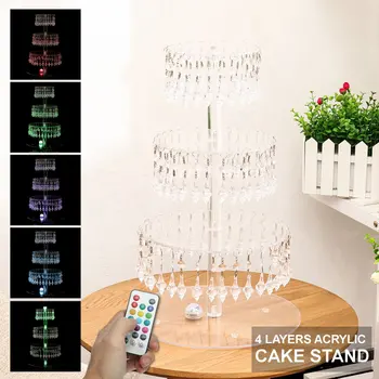 Acrylic 4 Layers Cake Stand LED Light Remote Control Cupcake Party Display Rack DIY Cake Tools Hanging Crystal Cake Stands
Acrylic 4 Layers Cake Stand LED Light Remote Control Cupcake Party Display Rack DIY Cake Tools Hanging Crystal Cake Stands