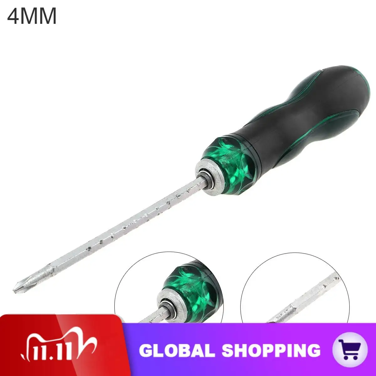 

4 Inch Telescopic Ratchet Screwdriver Repair Hand Tool Double end Screw Driver Slotted Cross Magnetic Screwdriver for Repairing