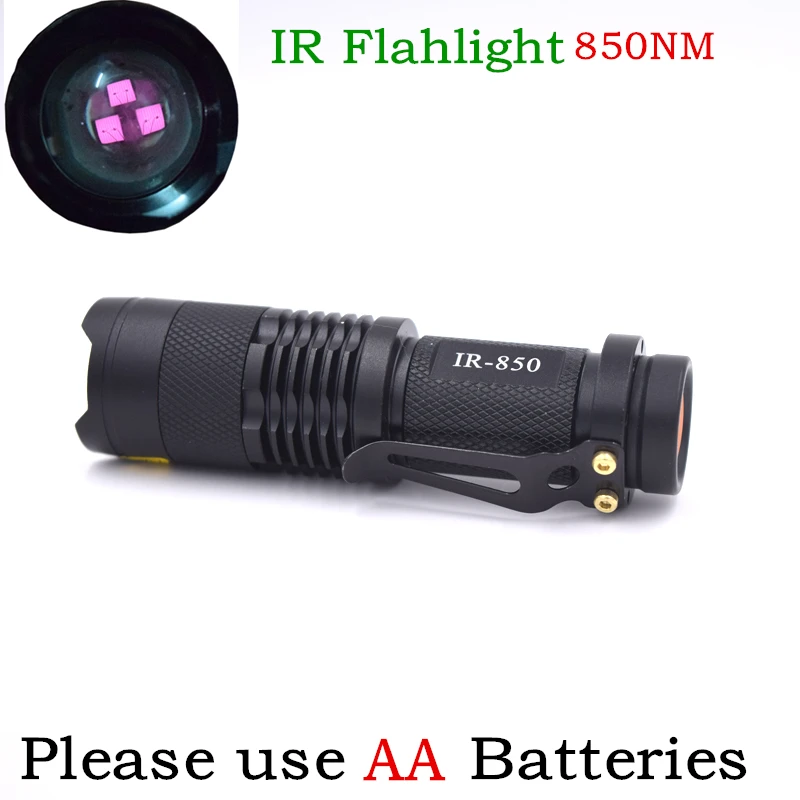 

3W IR flashlight Infrared Radiation LED Lanterna waterproof IR Led Flashlight By AA Battery