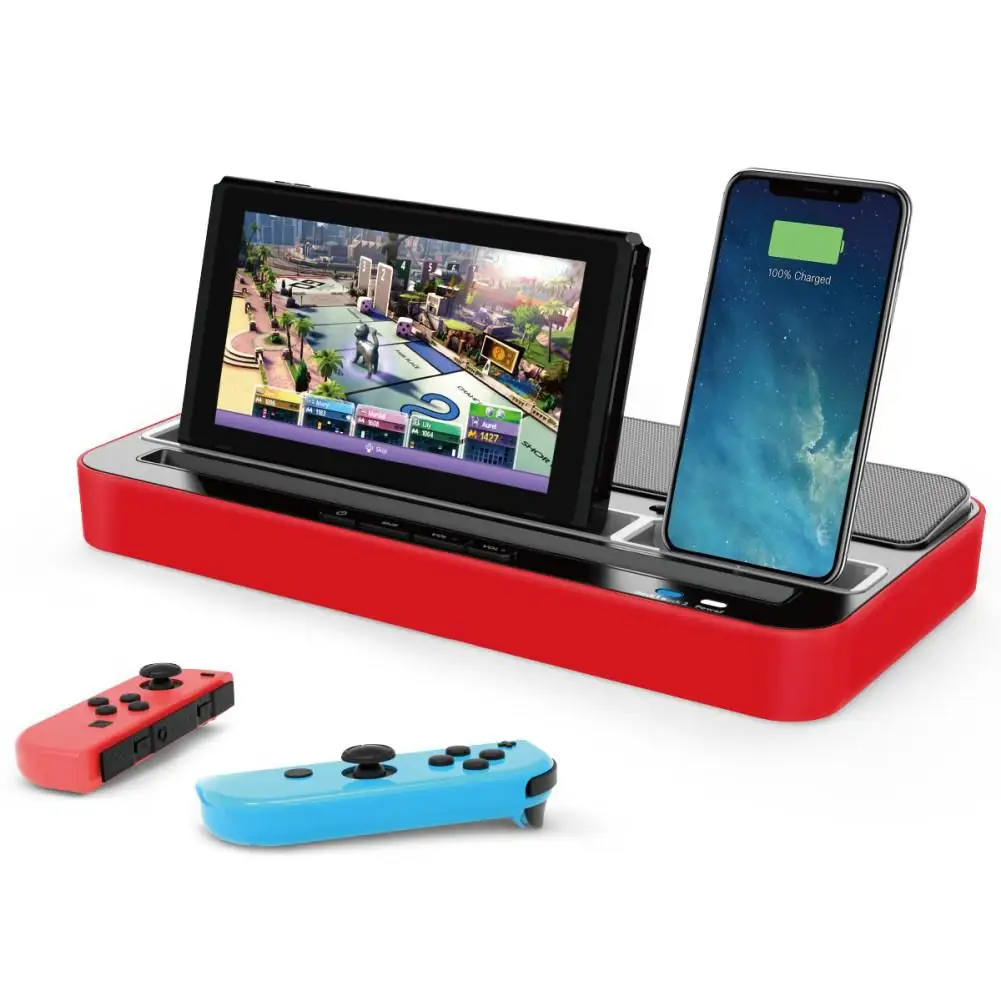 Studyset Charging Base for Switch/Android/IOS Mobile Phone Tablet Equipped With 5 Conversion Plugs With Speaker Function
Studyset Charging Base for Switch/Android/IOS Mobile Phone Tablet Equipped With 5 Conversion Plugs With Speaker Function