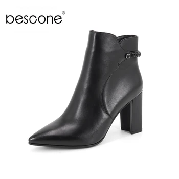 BESCONE Genuine Leather Women Boots Winter Handmade Zipper Super High Heel Shoes Sexy Pointed Toe Square Heel Ladies Boots BC340
BESCONE Genuine Leather Women Boots Winter Handmade Zipper Super High Heel Shoes Sexy Pointed Toe Square Heel Ladies Boots BC340