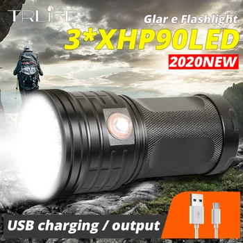 Xlamp LED Searchlight Ultra Powerful T6 Flashlight XHP90 Torch Lanterna USB Charging Lamp Portable Power Bank Light By 18650
Xlamp LED Searchlight Ultra Powerful T6 Flashlight XHP90 Torch Lanterna USB Charging Lamp Portable Power Bank Light By 18650