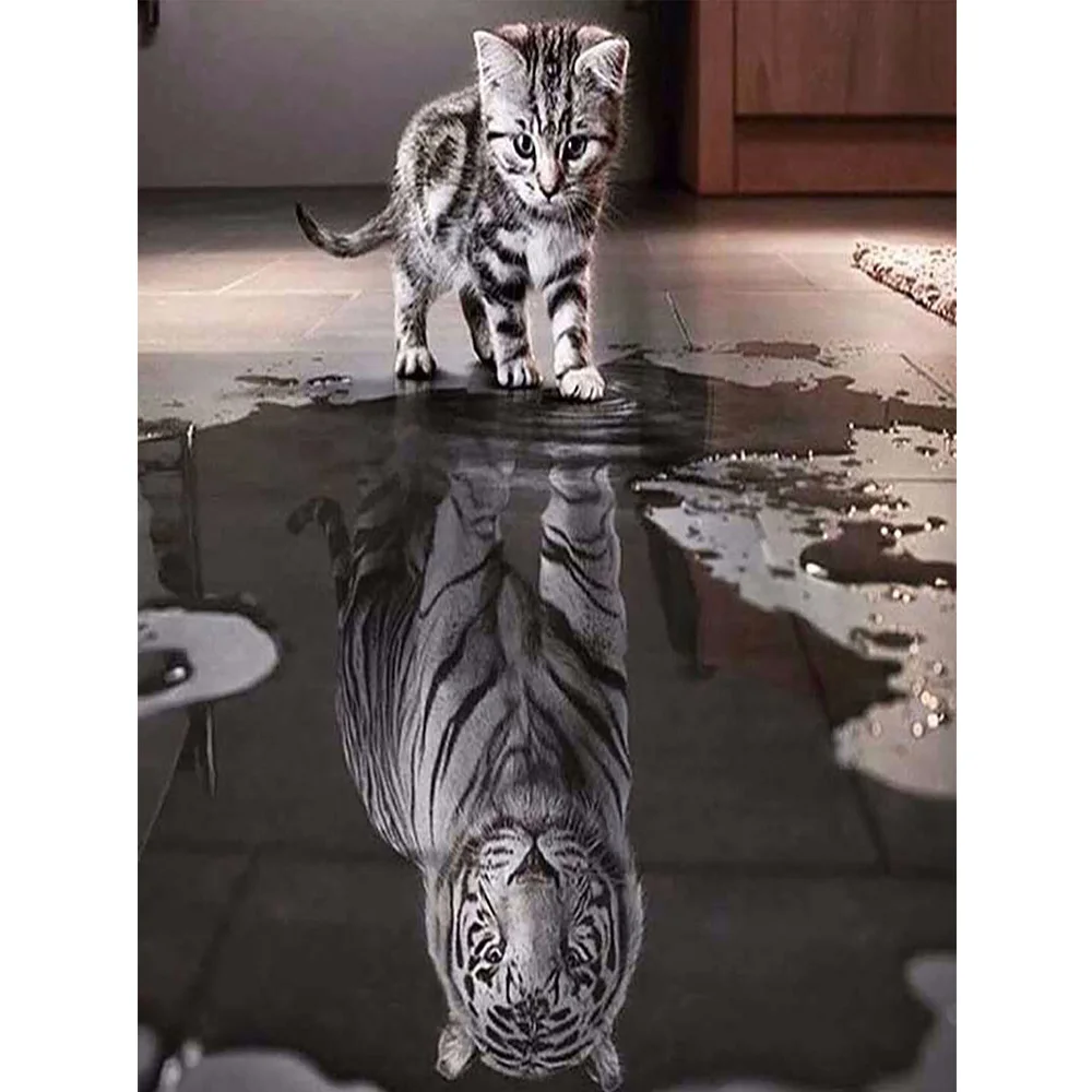 Алмазная 5D картина "сделай сам" кот тигр животное вышивка dimaond алмазная