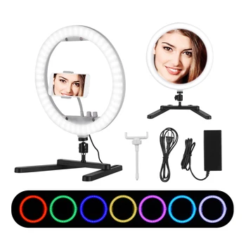 Desktop LED Ring Light 35W 3200K-7000K 13 Inch Bracket Stand Light Kit for Vlog YouTube Live Video Makeup for iPhone Smartphone
Desktop LED Ring Light 35W 3200K-7000K 13 Inch Bracket Stand Light Kit for Vlog YouTube Live Video Makeup for iPhone Smartphone