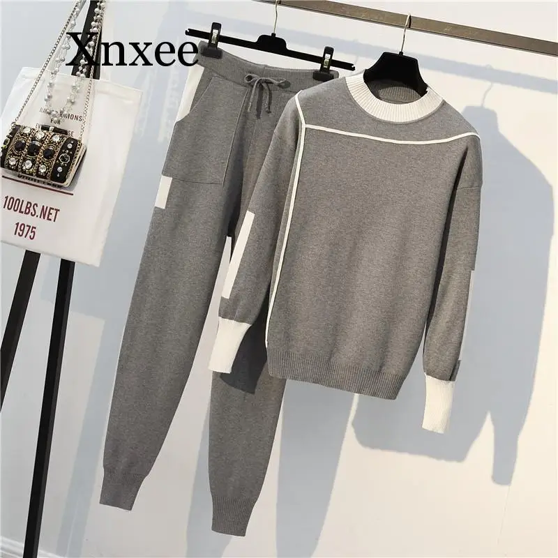 Sportswear Woman Sweater Suits Knit Casual Tracksuits Crewneck Pullovers+Drawstrings Elastic Pants Two Piece Sets Plus Size 4xl
Sportswear Woman Sweater Suits Knit Casual Tracksuits Crewneck Pullovers+Drawstrings Elastic Pants Two Piece Sets Plus Size 4xl