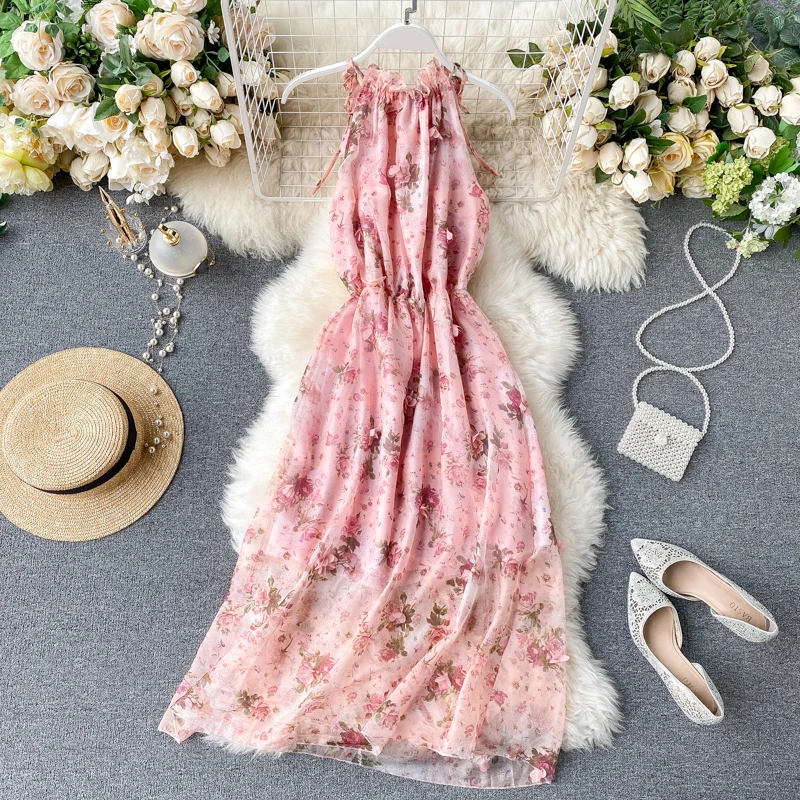 Korean Chic High Waist Hip Holiday Beach A Line Dress O Neck Sleeveless Flower Print Halter Vestido Bohemian Ropa
Korean Chic High Waist Hip Holiday Beach A Line Dress O Neck Sleeveless Flower Print Halter Vestido Bohemian Ropa