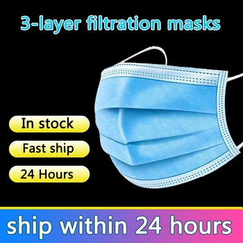 3 Laye Masks Anti-Dust Protection Masks Disposable Face Masks Elastic Ear Loop Non-woven Filter Mask Anti-Droplets 100Pcs 
3 Laye Masks Anti-Dust Protection Masks Disposable Face Masks Elastic Ear Loop Non-woven Filter Mask Anti-Droplets 100Pcs