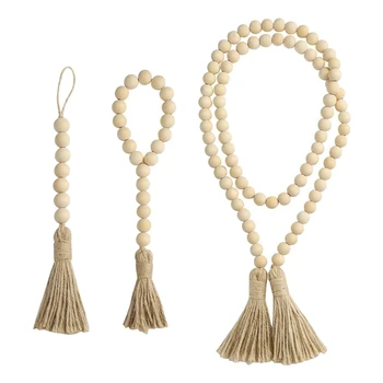 3 Pieces Wood Bead Garland with Tassels Rustic Prayer Beads for Farmhouse Wall Hanging Home Decoration 
3 Pieces Wood Bead Garland with Tassels Rustic Prayer Beads for Farmhouse Wall Hanging Home Decoration