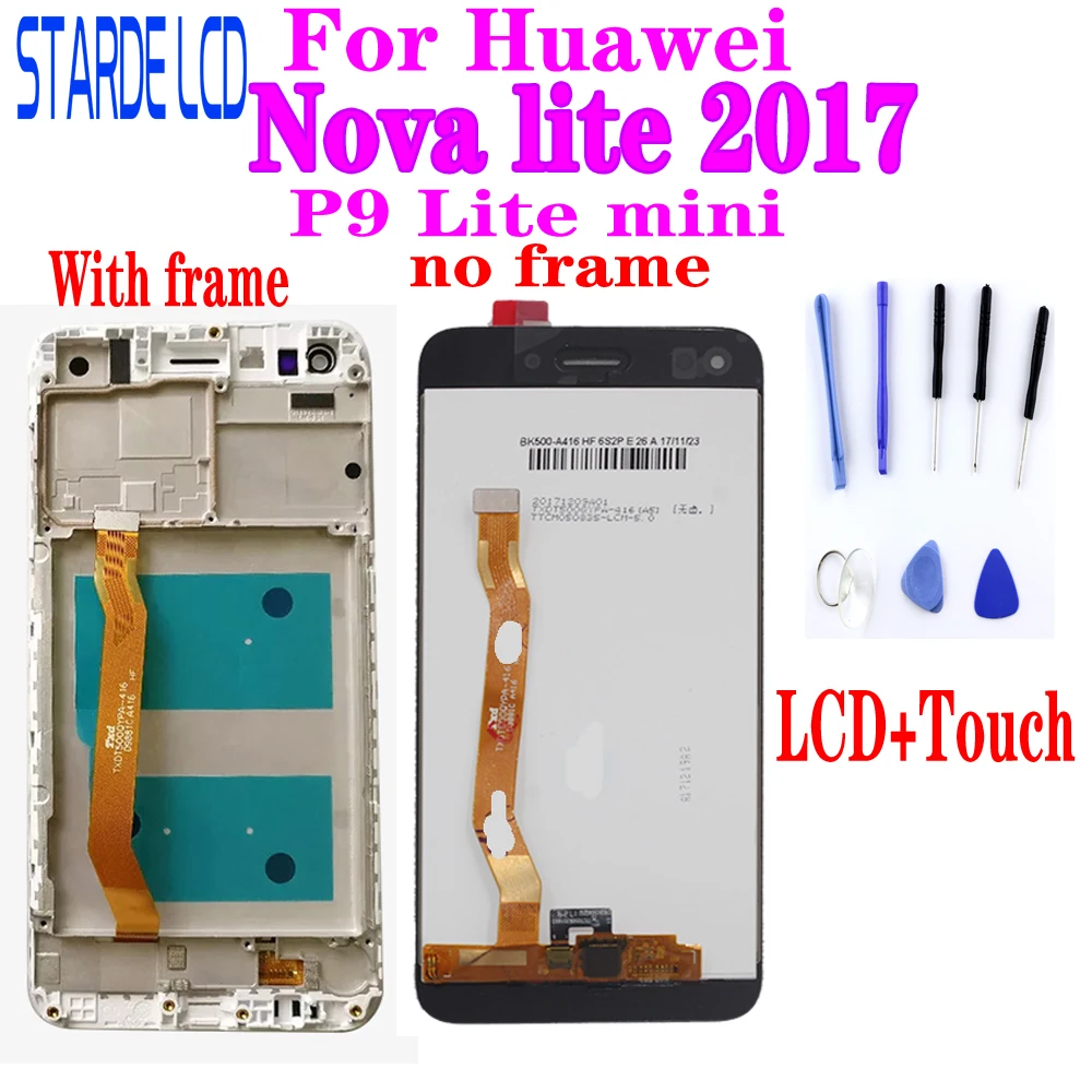 5.0''For Huawei Nova lite 2017 LCD Display Touch Screen Digitizer Assembly with Frame for P9 Lite mini LCD SLA L02 L22 L03
5.0''For Huawei Nova lite 2017 LCD Display Touch Screen Digitizer Assembly with Frame for P9 Lite mini LCD SLA L02 L22 L03