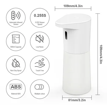 Sanitizer Dipenser Touchless Infrared Sensor 500ML Auto Sanitizer Dispenser Fast Spraying Washing Machine Bule/Transparent/White
Sanitizer Dipenser Touchless Infrared Sensor 500ML Auto Sanitizer Dispenser Fast Spraying Washing Machine Bule/Transparent/White