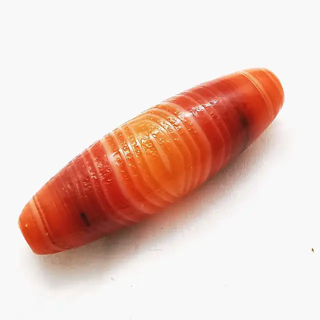 Perles de navette longues sardonyx rouge naturel, injagate mat, 35-40mm, TSB0499 1