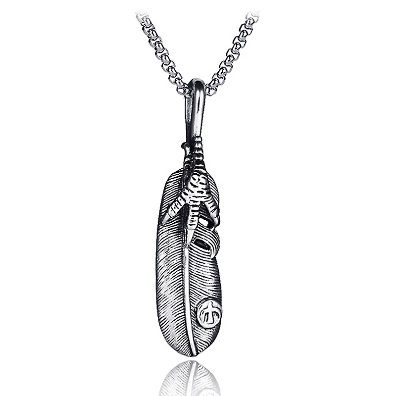 Eagle Claw Feather Stainless Steel Vintage Pendant for Men Exquisite Old Silver Color Punk Necklace Jewelry Accessories LN3020
Eagle Claw Feather Stainless Steel Vintage Pendant for Men Exquisite Old Silver Color Punk Necklace Jewelry Accessories LN3020