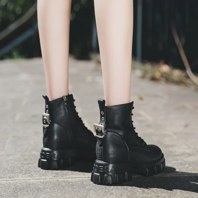Siddons Side Zipper Womens Designer Ankle Booties Metal Decoration Lace Up Design Martin Boots Round Toe Increased Females Shoes
Siddons Side Zipper Womens Designer Ankle Booties Metal Decoration Lace Up Design Martin Boots Round Toe Increased Females Shoes