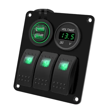 DC 12V 24V 3-Position Switch Panel Green LED RV Marine Multi-Function Control Panel for RV Boat Accessories
DC 12V 24V 3-Position Switch Panel Green LED RV Marine Multi-Function Control Panel for RV Boat Accessories