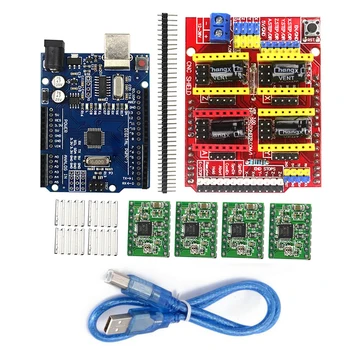 CNC Shield V3 Expansion Board With USB4 Stepper Motor Drive A4988 Kit Stepper Motor Controller
CNC Shield V3 Expansion Board With USB4 Stepper Motor Drive A4988 Kit Stepper Motor Controller