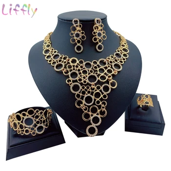 Dubai Fashion Jewelry Sets Charm Bridal Wedding Party Hollow Necklace Earrings Ring Bracelet for Women Crystal Jewelry Set
Dubai Fashion Jewelry Sets Charm Bridal Wedding Party Hollow Necklace Earrings Ring Bracelet for Women Crystal Jewelry Set