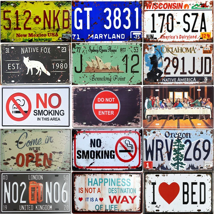 15*30CM Blechschilder Retro Metal Car Signs Happiness License Plate Sign
15*30CM Blechschilder Retro Metal Car Signs Happiness License Plate Sign