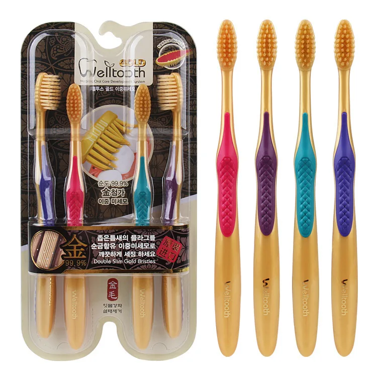 South Korea Nanometer Toothbrush Gold Bamboo Charcoal 4 Installed Fashion Anti-slip Handle 4p Family Pack Adult Soft Bristle Too
South Korea Nanometer Toothbrush Gold Bamboo Charcoal 4 Installed Fashion Anti-slip Handle 4p Family Pack Adult Soft Bristle Too