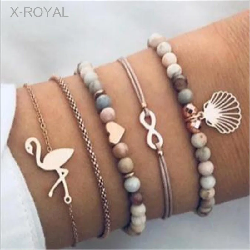 X-ROYAL 5Pcs/set Vintage Style Bohemian Fashion Geometric Charm Snake Chain Bracelets Handmade Beads Gold Alloy Bracelets Sets
X-ROYAL 5Pcs/set Vintage Style Bohemian Fashion Geometric Charm Snake Chain Bracelets Handmade Beads Gold Alloy Bracelets Sets