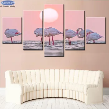 5D DIY Diamond Painting Cross Stitch kit 5 Pieces Flamingo landscape diamond Embroidery Full square round Diamond Mosaic Decor
5D DIY Diamond Painting Cross Stitch kit 5 Pieces Flamingo landscape diamond Embroidery Full square round Diamond Mosaic Decor