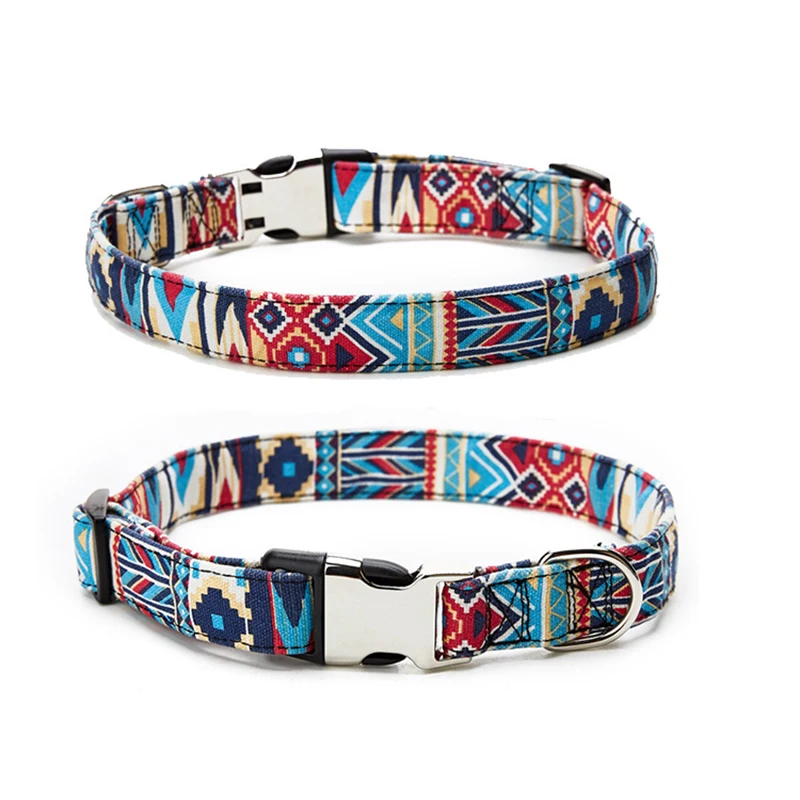Customized Printed Pet Collar Neck Strap Bohemian Style Personalized Free Dog Collar With Leash Ring For Dogs French Bulldog
Customized Printed Pet Collar Neck Strap Bohemian Style Personalized Free Dog Collar With Leash Ring For Dogs French Bulldog