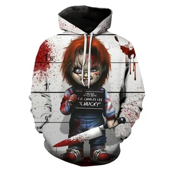 2019 New Arrival Horror Movie Child's Play Character Chucky 3D Printed Fashion Hoodies Men Women joker Clown Streetwear Hooded
2019 New Arrival Horror Movie Child's Play Character Chucky 3D Printed Fashion Hoodies Men Women joker Clown Streetwear Hooded