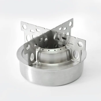 Stainless Steel Outdoor Alcohol Stove + Rack Combo Set Mini Ultralight Camping Stove With Cross Stand Stove Rack Support 
Stainless Steel Outdoor Alcohol Stove + Rack Combo Set Mini Ultralight Camping Stove With Cross Stand Stove Rack Support