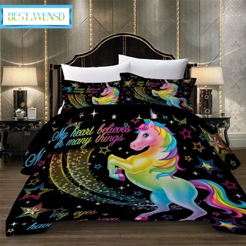 BEST.WENSD Quality Unicorn comforter bedding sets Cartoon Duvet Cover Pillow Cases Animal bedding Single double kids Bed Cover
BEST.WENSD Quality Unicorn comforter bedding sets Cartoon Duvet Cover Pillow Cases Animal bedding Single double kids Bed Cover