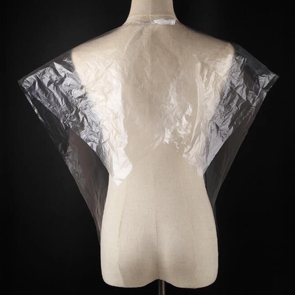 100x PE Disposable Hair Cutting Cape Gown Stylist Barber Capes Gowns Hairdressing Capes Apron Barber Caps Cloth 64x84cm 100x PE Disposable Hair Cutting Cape Gown Stylist Barber Capes Gowns Hairdressing Capes Apron Barber Caps Cloth 64x84cm