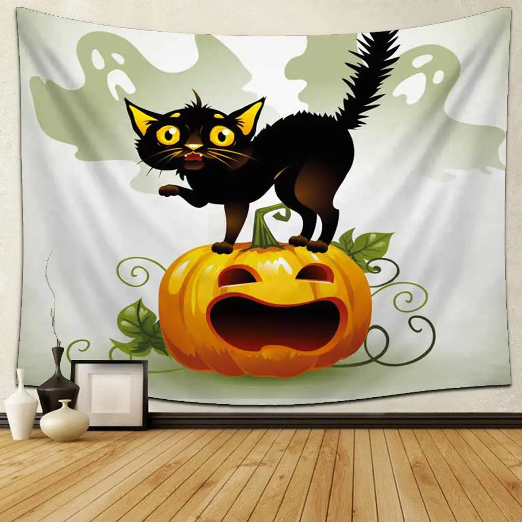 Castle Haunted Building with Retro Gate Wall Hanging Full Moon in Night Halloween Pumpkins Tree Print
Castle Haunted Building with Retro Gate Wall Hanging Full Moon in Night Halloween Pumpkins Tree Print