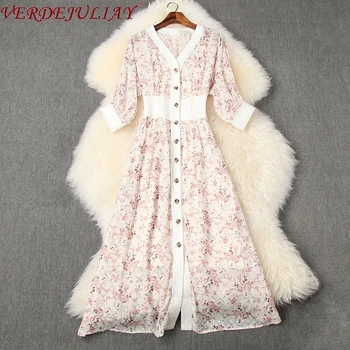 VERDEJULIAY European Office Lady Fashion Sweet Floral Print A-Line Dresses Women V-neck Runway Design 2020 Spring New Midi Dress
VERDEJULIAY European Office Lady Fashion Sweet Floral Print A-Line Dresses Women V-neck Runway Design 2020 Spring New Midi Dress