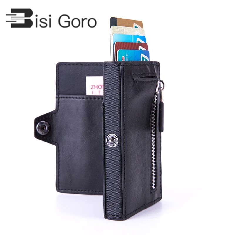 BISI GORO Button Single Box Smart Wallet RFID Credit Card Holder Hasp Men Automatic Card Case Coin Purse 2020 Pop-up Holder
BISI GORO Button Single Box Smart Wallet RFID Credit Card Holder Hasp Men Automatic Card Case Coin Purse 2020 Pop-up Holder