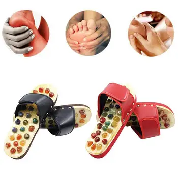 1 Pair Massager Slippers Health Care Natural Stone Acupunture Massager Cobblestone Acupoint Foot Massage Slippers Relaxation 
1 Pair Massager Slippers Health Care Natural Stone Acupunture Massager Cobblestone Acupoint Foot Massage Slippers Relaxation