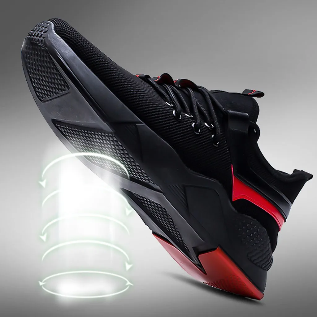KANCOLLE Men Mesh Fly Woven Breathable Shoes Fashion Comfortable Walking Sneakers Non-Slip Athletic Students Running Shoes 11#4