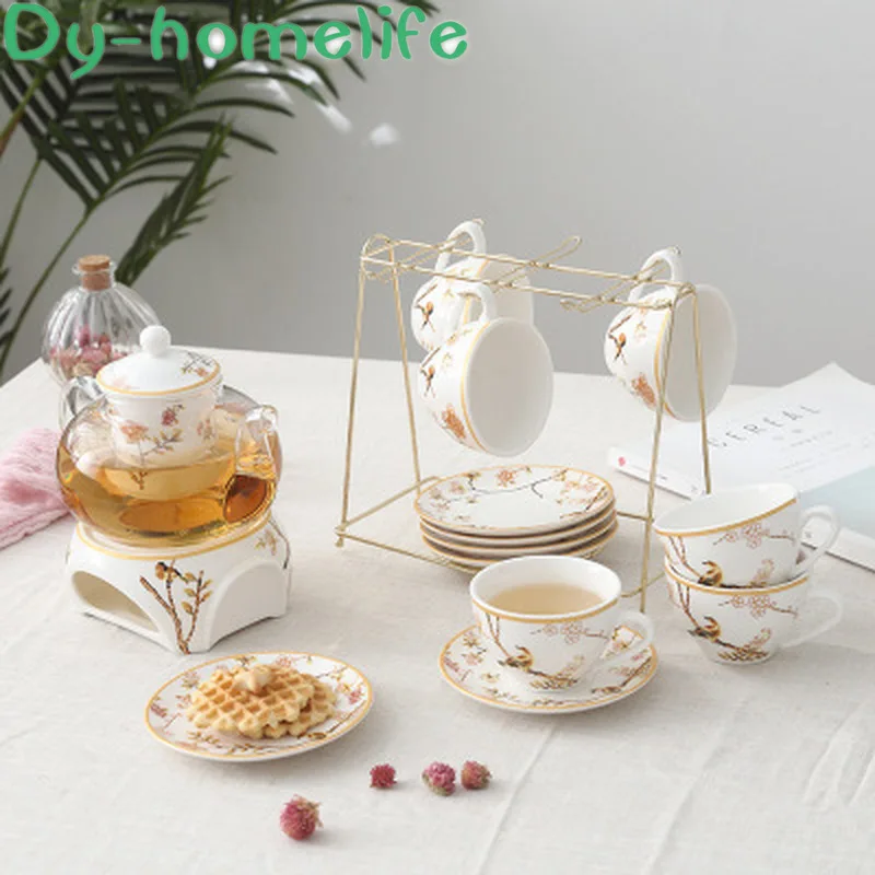 European Magpie Butterfly Pattern Candle Furnace Heating Glass Ceramic Coffee Tea Set Hotel Household Glass Teapot Ceramic Cup
European Magpie Butterfly Pattern Candle Furnace Heating Glass Ceramic Coffee Tea Set Hotel Household Glass Teapot Ceramic Cup