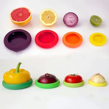 4pcs Reusable Silicone Fruit Couvercle Silicone Alimentaire Vegetable Storage Cover Containers Keeping Fresh Set 
4pcs Reusable Silicone Fruit Couvercle Silicone Alimentaire Vegetable Storage Cover Containers Keeping Fresh Set