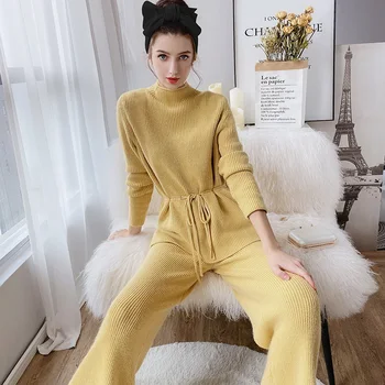 Dabuwawa Elegant Solid Self Belted Sweaters and Wide Leg Pants 2 Piece Set Women Spring Knit Sweater & Trouser 2PCS DN1DSA017 
Dabuwawa Elegant Solid Self Belted Sweaters and Wide Leg Pants 2 Piece Set Women Spring Knit Sweater & Trouser 2PCS DN1DSA017