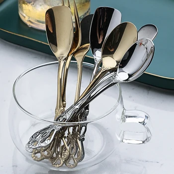 Tableware European Style Mirror Polished Hollow Stainless Steel Retro Carved Coffee Spoon Cake Fork Kitchen Supplies
Tableware European Style Mirror Polished Hollow Stainless Steel Retro Carved Coffee Spoon Cake Fork Kitchen Supplies
