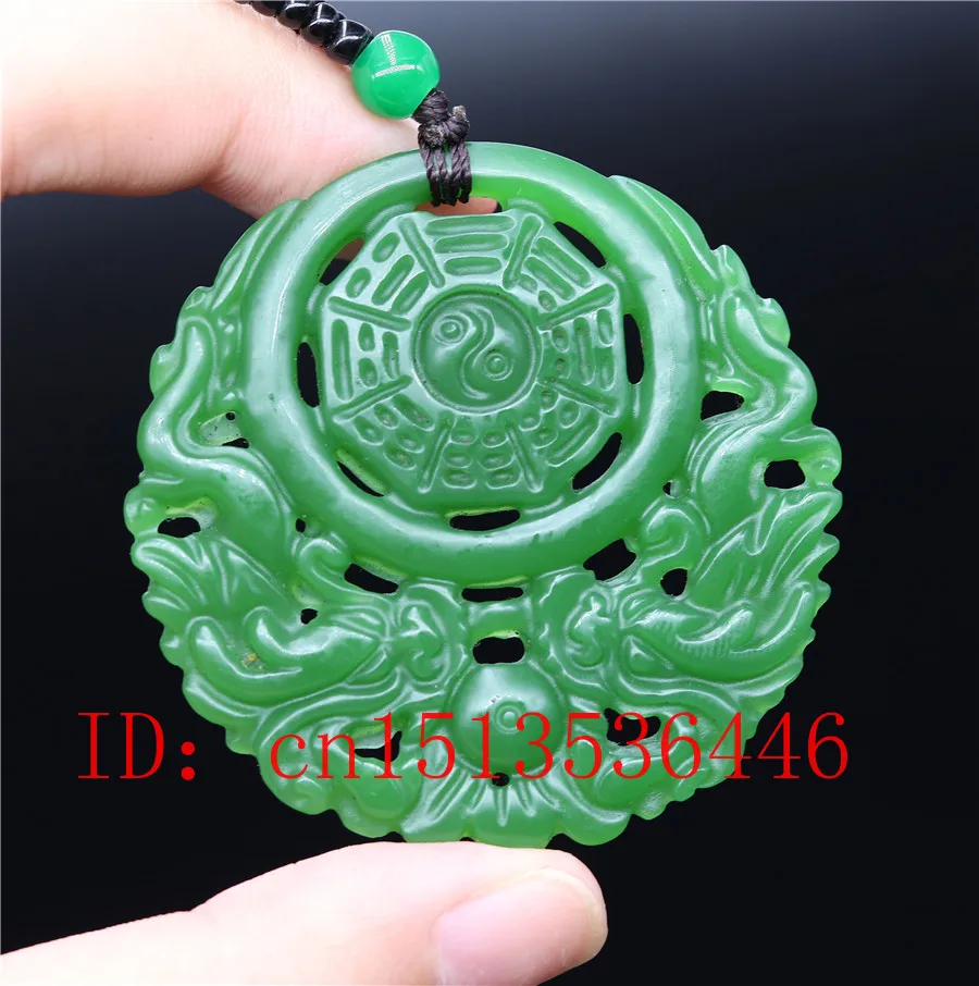 Natural Green Jade Double-sided Hollow Eight Diagrams Pendant Necklace Jewellery Hand-Carved Meditation Relax Healing Man Gift
Natural Green Jade Double-sided Hollow Eight Diagrams Pendant Necklace Jewellery Hand-Carved Meditation Relax Healing Man Gift