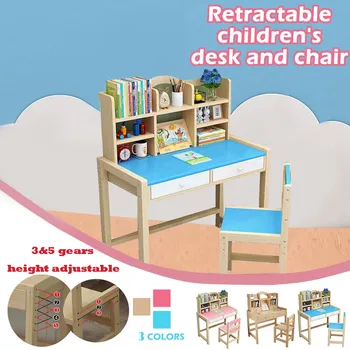 Children's lifting table and chair with bookshelf learning Children's Combined Study Table Work Table Can Be Raised And Lowered
Children's lifting table and chair with bookshelf learning Children's Combined Study Table Work Table Can Be Raised And Lowered