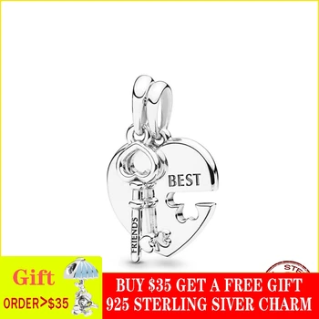 2019 New Arrival 925 Sterling Silver Best Friends Heart & Key Pendant Charms fit Original Pandora Bracelets Women DIY Jewelry
2019 New Arrival 925 Sterling Silver Best Friends Heart & Key Pendant Charms fit Original Pandora Bracelets Women DIY Jewelry