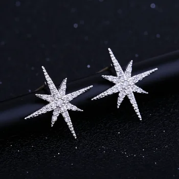 Trendy Silver Anise Star Crystal Stud Earrings Silver Needles Cubic Zircon Stud Earrings Wedding Party Women Jewelry
Trendy Silver Anise Star Crystal Stud Earrings Silver Needles Cubic Zircon Stud Earrings Wedding Party Women Jewelry