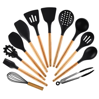 Silicone Kitchen Tools Cooking Sets Soup Spoon Spatula Non-stick Shovel with Wooden Handle Special Heat-resistant Design
Silicone Kitchen Tools Cooking Sets Soup Spoon Spatula Non-stick Shovel with Wooden Handle Special Heat-resistant Design