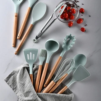 10pcs Non-stick Wood Silicone Kitchen Utensils Cooking Tool Spoon Soup Ladle Turner Spatula Tong Cookware Baking Gadget C1763 m
10pcs Non-stick Wood Silicone Kitchen Utensils Cooking Tool Spoon Soup Ladle Turner Spatula Tong Cookware Baking Gadget C1763 m