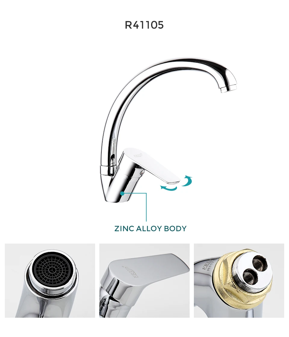 FRUD Kitchen Faucet Sink Mixer Tap Hot&Cold Mixer Single Handle Kitchen Faucets Swivel Spout Kitchen Water Sink Mixer Tap Faucet